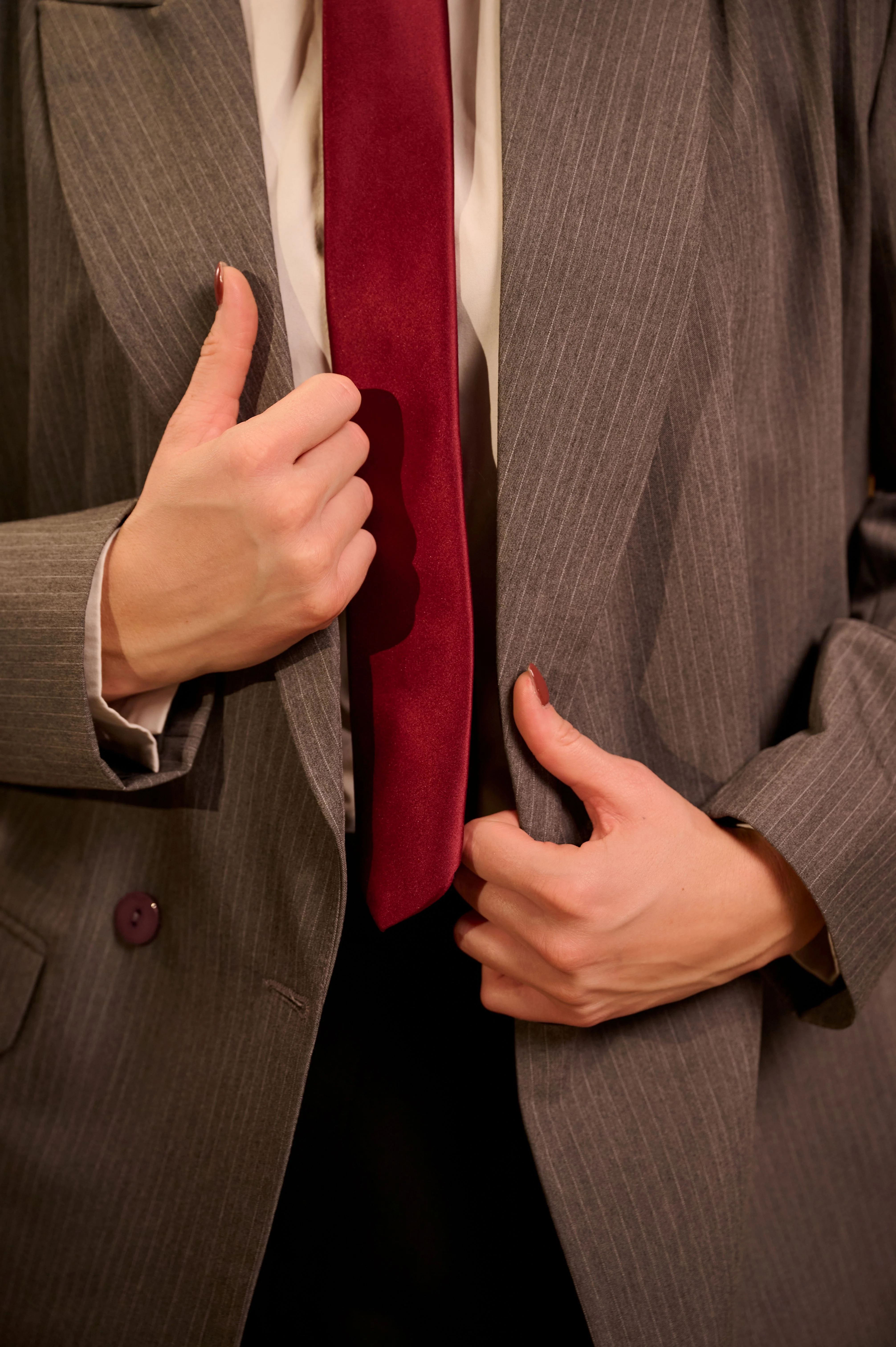 Silent Pinstripe Grey Blazer - Image 5